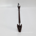 Plastic Velvet Pants Hanger with Round Hook in Brown Color